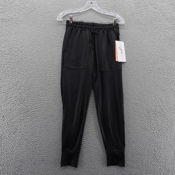 X by Gottex Pants - X by Gottex Studio Womens Black Faux Leather Joggers Ankle Zip Pants XS GM8011L